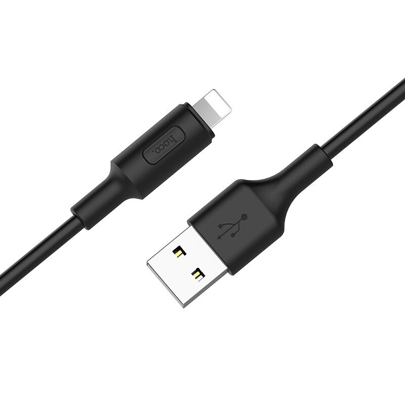 Kabelis USB -> Lightning Hoco X25, 1.0m, Įkrovimo duomenų kabelis USB 2.0 - Lightning for Apple iPhone laidas, juodas kaina ir informacija | Laidai telefonams | pigu.lt