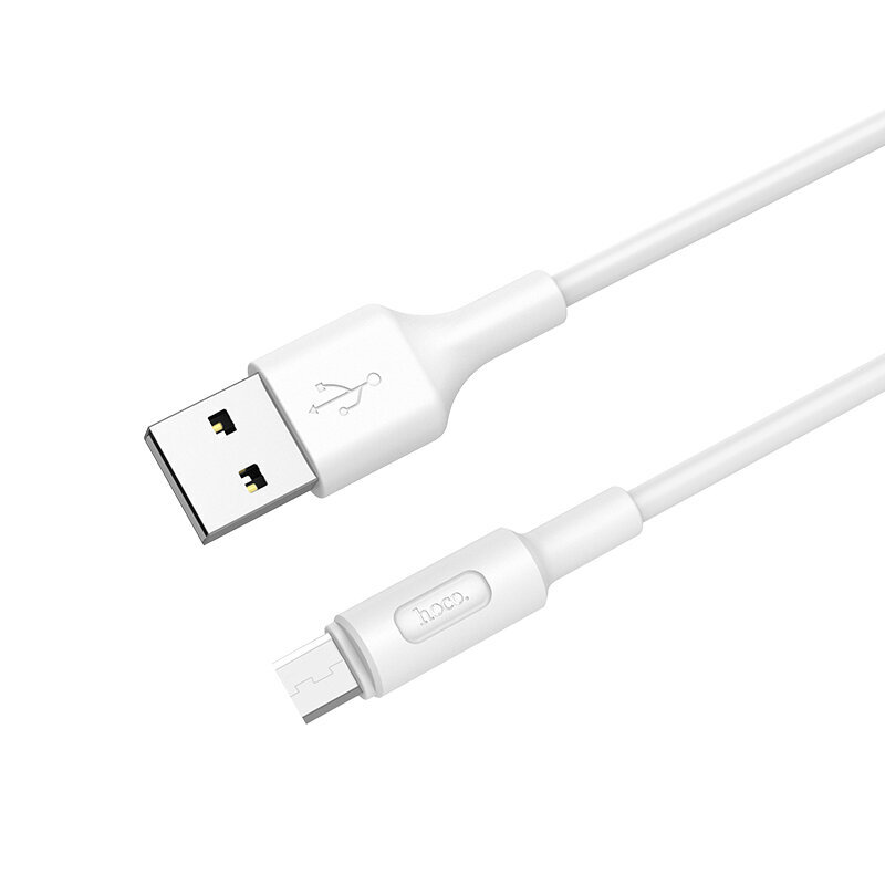 Kabelis USB -> Micro USB Hoco X25, 1.0m, Įkrovimo duomenų kabelis USB 2.0 - Micro USB B laidas, baltas kaina ir informacija | Laidai telefonams | pigu.lt