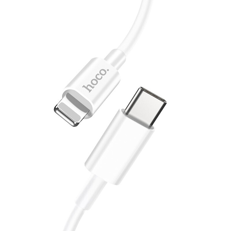 Kabelis Lightning - Type C PD (greitas įkrovimas) Hoco X36, 1.0m 3A 18W, Įkrovimo duomenų kabelis USB C Lightning for Apple iPhone laidas, baltas kaina ir informacija | Laidai telefonams | pigu.lt