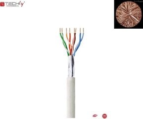 Сетевой кабель Techly Cat 6 F/UTP 100 м серый, витая пара 100% медь цена и информация | Кабели и провода | pigu.lt