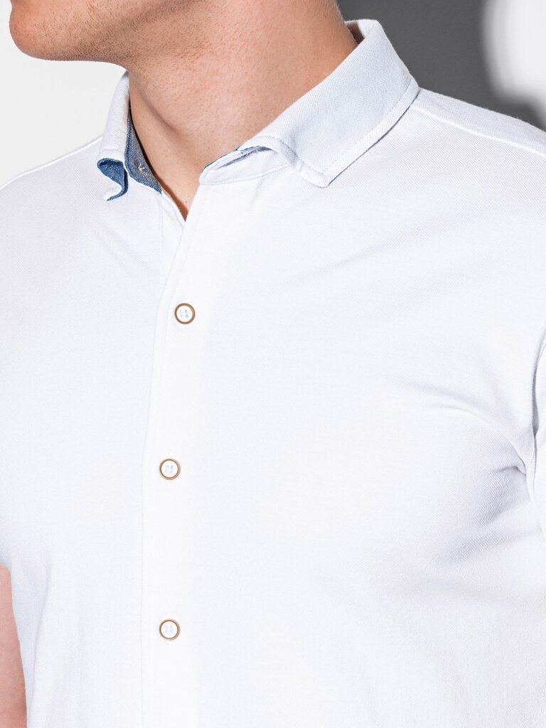 Vyriški marškiniai trumpomis rankovėmis Ombre K541 balta kaina ir informacija | Vyriški marškiniai | pigu.lt