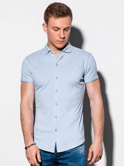 Рубашка мужская с короткими рукавами Ombre K541, синяя цена и информация | Мужские рубашки | pigu.lt