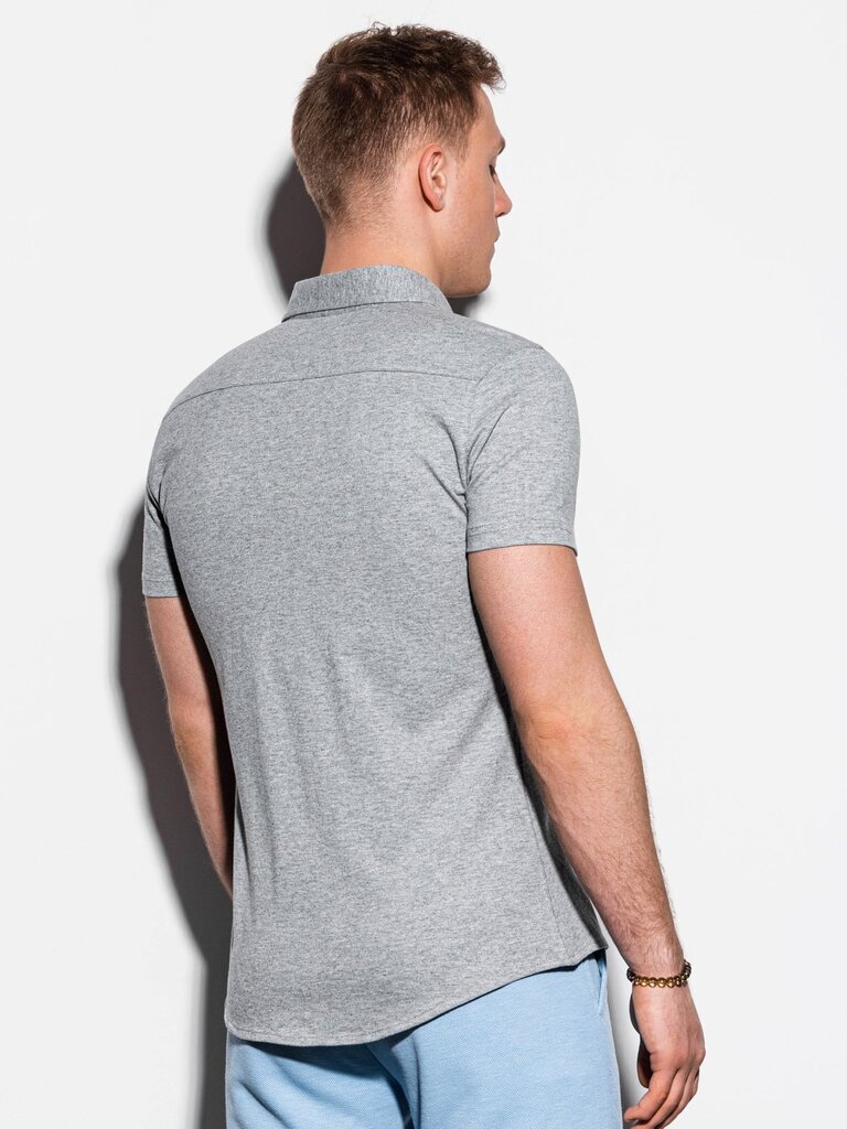 Vyriški marškiniai trumpomis rankovėmis Ombre K541 pilkos spalvos цена и информация | Vyriški marškiniai | pigu.lt