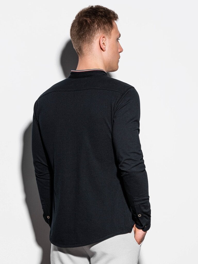 Vyriški marškiniai ilgomis rankovėmis Ombre K542, juodi цена и информация | Vyriški marškiniai | pigu.lt
