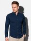 Vyriški marškiniai ilgomis rankovėmis Ombre K542, mėlyni kaina ir informacija | Vyriški marškiniai | pigu.lt