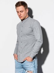 Men's shirt with long sleeves K542 - grey цена и информация | Рубашка мужская | pigu.lt