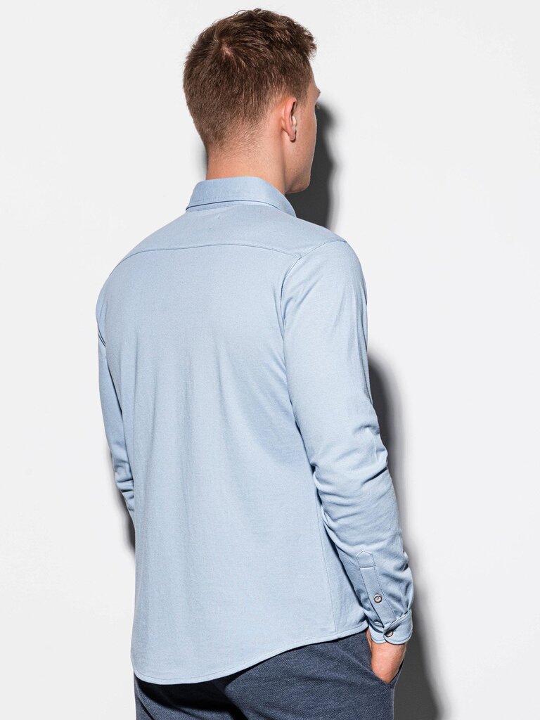 Vyriški marškiniai ilgomis rankovėmis Ombre K540 mėlyna spalva kaina ir informacija | Vyriški marškiniai | pigu.lt