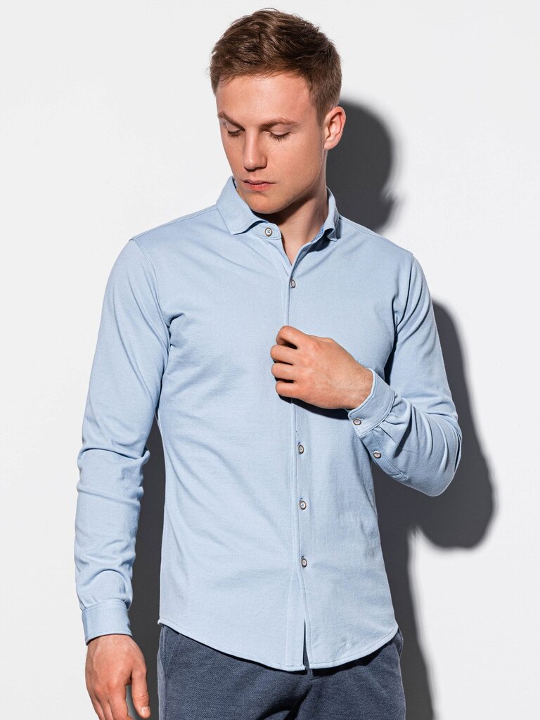 Vyriški marškiniai ilgomis rankovėmis Ombre K540 mėlyna spalva цена и информация | Vyriški marškiniai | pigu.lt