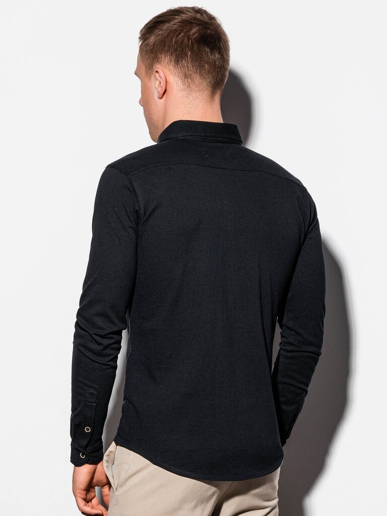 Vyriški marškiniai ilgomis rankovėmis Ombre K540, juodos spalvos kaina ir informacija | Vyriški marškiniai | pigu.lt