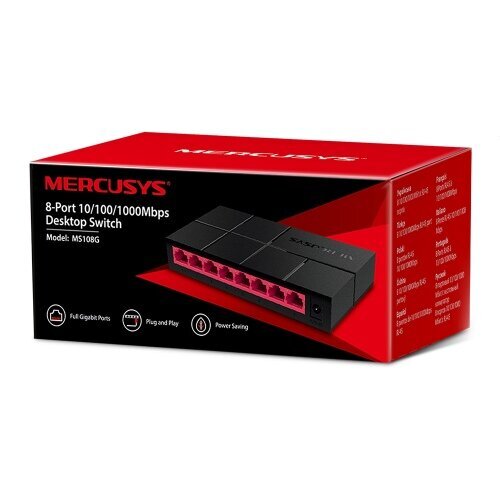 Mercusys MS108G 8-port Desktop Switch kaina ir informacija | Komutatoriai (Switch) | pigu.lt