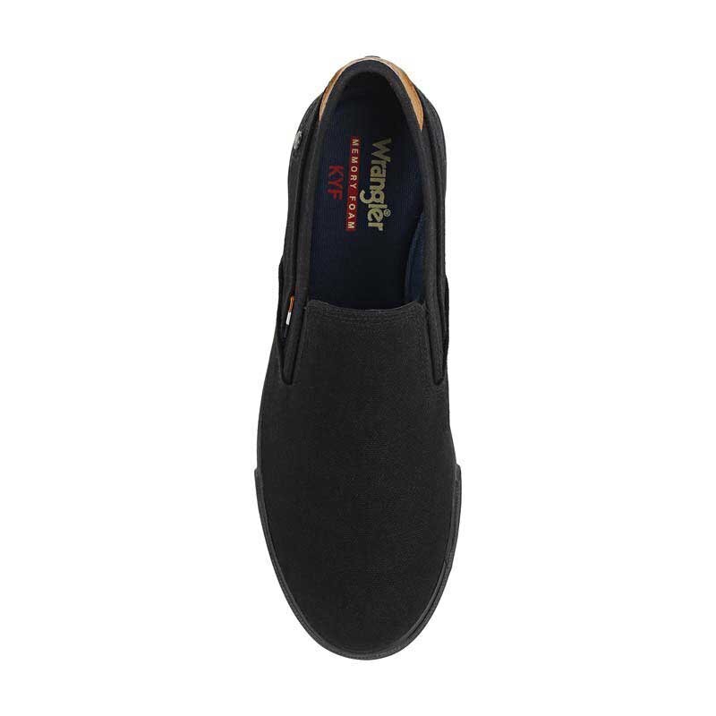 Batai vyrams Wrangler MITOS SLIP ON Washed Canvas, juodi kaina ir informacija | Kedai vyrams | pigu.lt