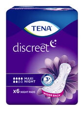 Paketai TENA Discreet Maxi Night, 6 vnt. цена и информация | Тампоны, гигиенические прокладки для критических дней, ежедневные прокладки | pigu.lt