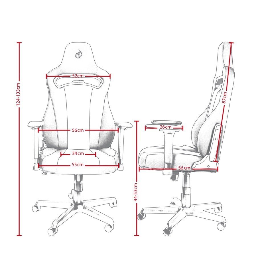 Žaidimų kėdė Nitro Concepts NC-E250-BW, juoda/balta kaina ir informacija | Biuro kėdės | pigu.lt