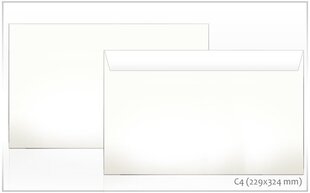 Конверт C4 с полосой по длинному краю, белый, 229x324мм цена и информация | Конверты, открытки | pigu.lt