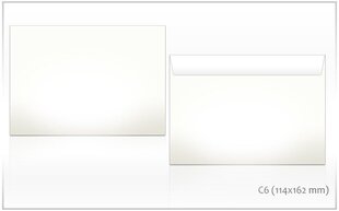 Конверт C6, белый, 114x162мм цена и информация | Конверты, открытки | pigu.lt