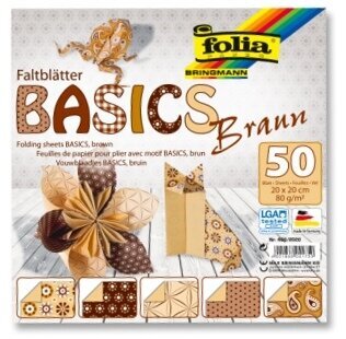 Origami 20x20/50lapų Folia rudi motyvai kaina ir informacija | Sąsiuviniai ir popieriaus prekės | pigu.lt