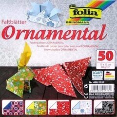 Оригами Folia Орнамент 15х15 / 50 листов цена и информация | Тетради и бумажные товары | pigu.lt