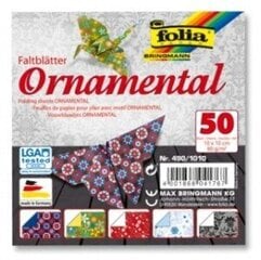 Оригами Folia Орнамент 10х10 / 50 листов цена и информация | Тетради и бумажные товары | pigu.lt