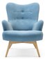 Fotelis su pakoju Zele, šviesiai mėlynas kaina ir informacija | Svetainės foteliai | pigu.lt