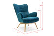 Fotelis su pakoju Zele, šviesiai mėlynas kaina ir informacija | Svetainės foteliai | pigu.lt