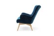 Fotelis su pakoju Zele, tamsiai mėlynas kaina ir informacija | Svetainės foteliai | pigu.lt
