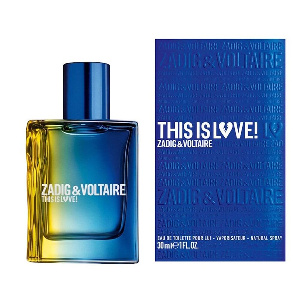 Tualetinis vanduo vyrams Zadig & Voltaire This Is Love! EDT, 30 ml kaina ir informacija | Kvepalai vyrams | pigu.lt