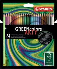 Карандаши цветные Green colors Arty 24шт. цена и информация | Принадлежности для рисования, лепки | pigu.lt