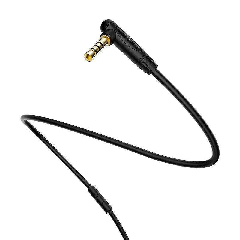 Audio adapteris 3,5mm į 3,5mm Borofone BL5 AUX su mikrofonu, juodas цена и информация | Laidai telefonams | pigu.lt