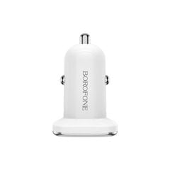 Автомобильная зарядка Borofone BZ12 USB + Type-C (2.4A), белая цена и информация | Зарядные устройства для телефонов | pigu.lt