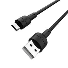 USB кабель Borofone BX30 microUSB 1.0 м, силиконовый черный цена и информация | Кабели для телефонов | pigu.lt