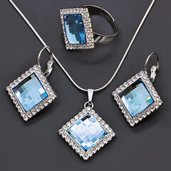 Papuošalų rinkinys moterims DiamondSky Adelia III (Aquamarine Blue) su Swarovski kristalais kaina ir informacija | Papuošalų rinkiniai | pigu.lt