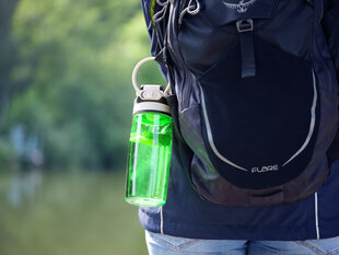 Бутылка LEIFHEIT Tritan Flip 550 мл, зеленая цена и информация | Фляги для воды | pigu.lt