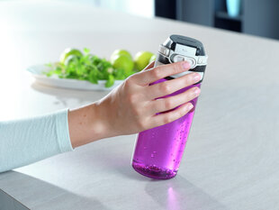 Бутылка LEIFHEIT Tritan Flip 550 мл, фиолетовая цена и информация | Фляги для воды | pigu.lt