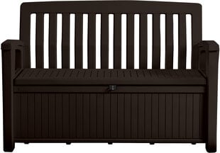 Lauko suolas su daiktadėže Keter Patio Storage Bench 227L, rudas kaina ir informacija | Lauko suolai | pigu.lt