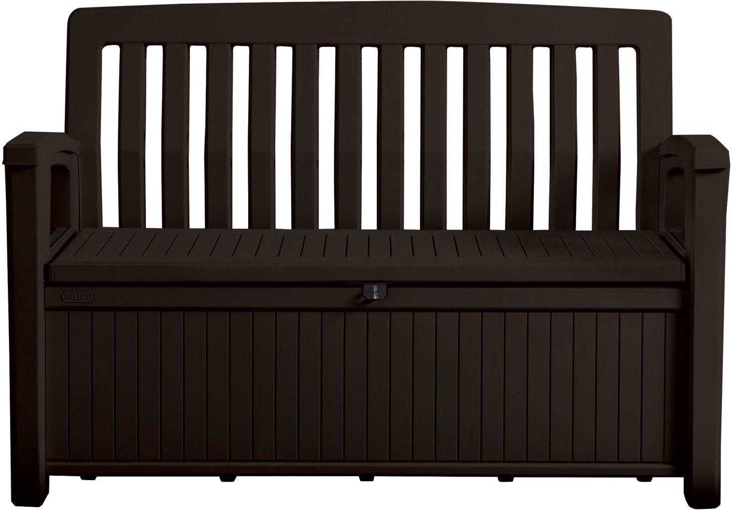 Lauko suolas su daiktadėže Keter Patio Storage Bench 227L, rudas цена и информация | Lauko suolai | pigu.lt