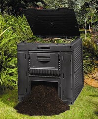 Ящик для компоста E-Composter With Base, 470 л, черный цена и информация | Уличные контейнеры, контейнеры для компоста | pigu.lt