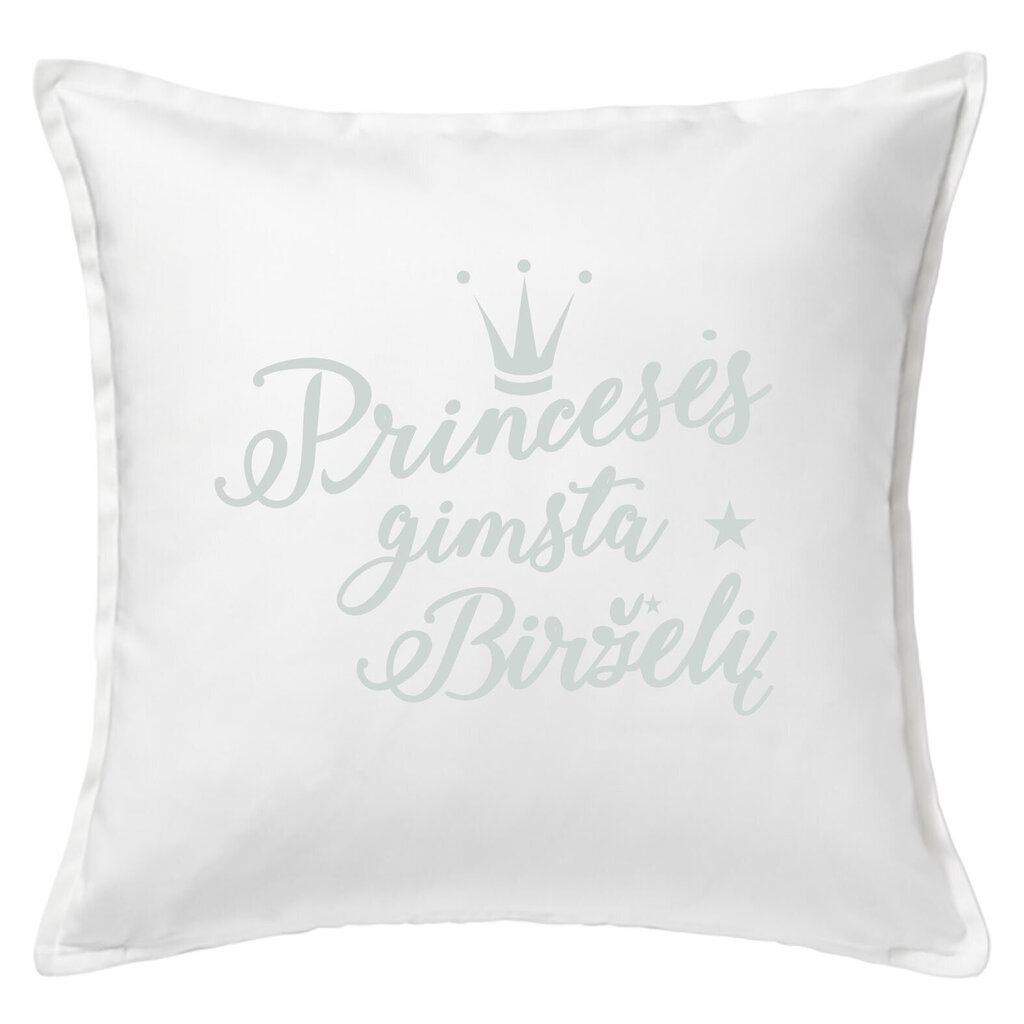 Dekoratyvinė pagalvėlė Princesės gimsta birželį, balta kaina ir informacija | Dekoratyvinės pagalvėlės ir užvalkalai | pigu.lt