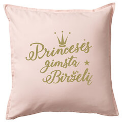 Dekoratyvinė pagalvėlė Princesės gimsta birželį, rožinė kaina ir informacija | Dekoratyvinės pagalvėlės ir užvalkalai | pigu.lt