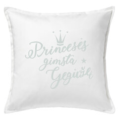 Dekoratyvinė pagalvėlė Princesės gimsta gegužę, balta kaina ir informacija | Dekoratyvinės pagalvėlės ir užvalkalai | pigu.lt