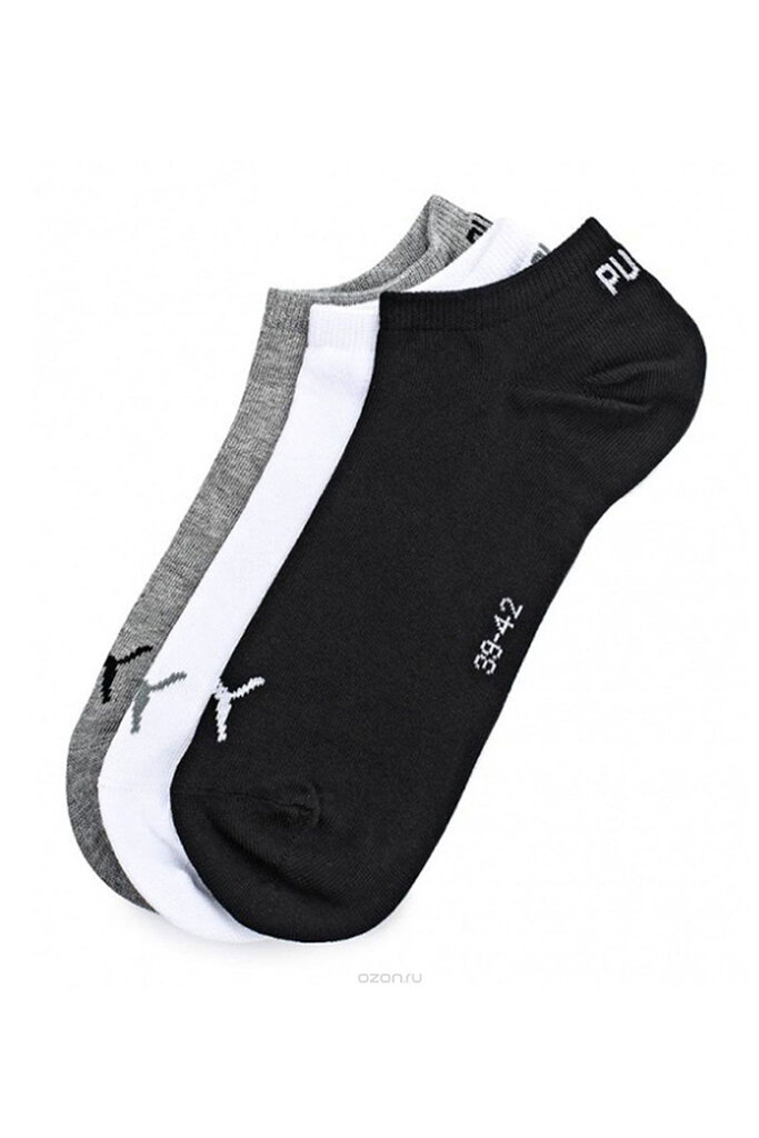 Kasdienės kojinės Puma Sneaker Plain, 3 poros, Unisex, pilkos kaina ir informacija | Vyriškos kojinės | pigu.lt