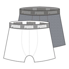 Pilkos/baltos spalvos vyriškos trumpikės Puma Basic Boxer 2 vnt. цена и информация | Мужские трусы | pigu.lt