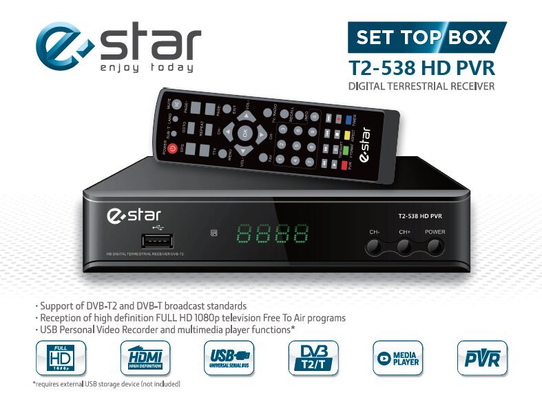 EStar T2-538 HD PVR kaina ir informacija | TV imtuvai (priedėliai) | pigu.lt