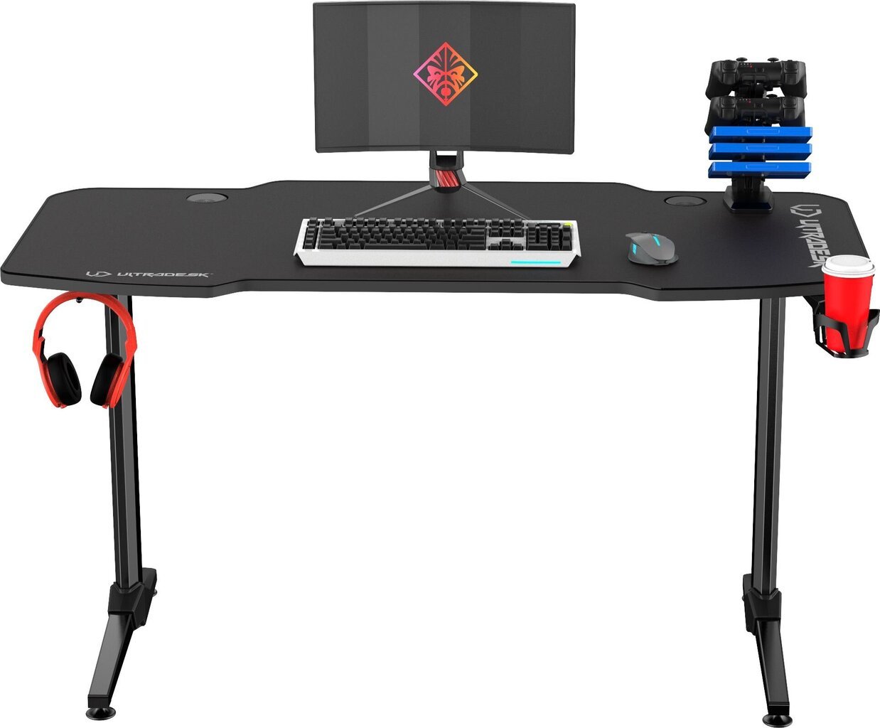 Žaidimų stalas Ultradesk Frag Black, juodas kaina ir informacija | Kompiuteriniai, rašomieji stalai | pigu.lt