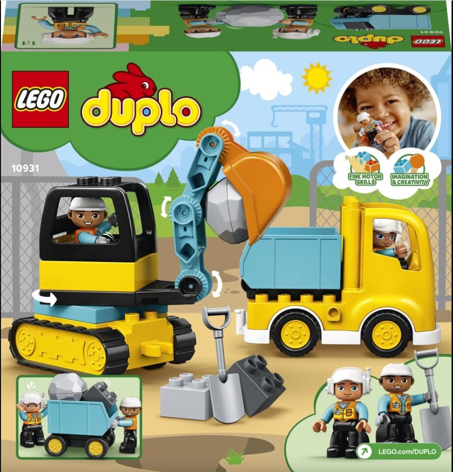 10931 LEGO® DUPLO Sunkvežimis ir vikšrinis ekskavatorius цена и информация | Konstruktoriai ir kaladėlės | pigu.lt