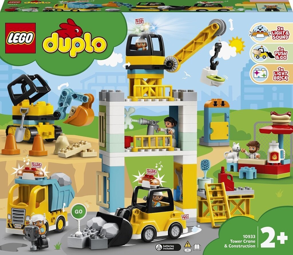 10933 LEGO® DUPLO Bokštinis kranas ir statybos kaina ir informacija | Konstruktoriai ir kaladėlės | pigu.lt