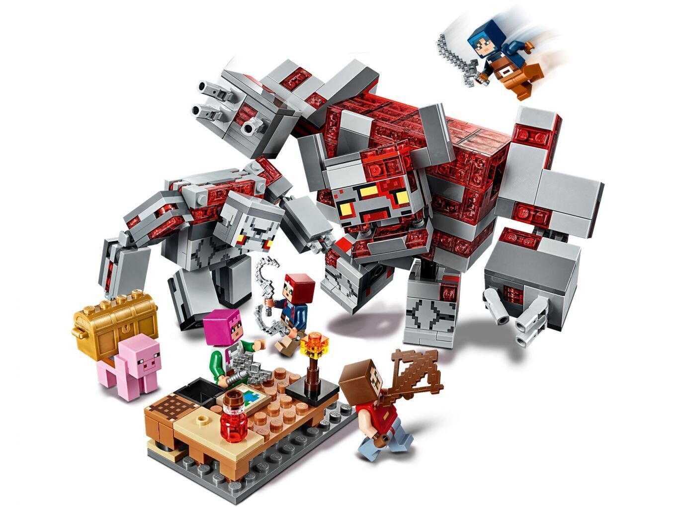 21163 LEGO® Minecraft Raudonojo akmens mūšis kaina ir informacija | Konstruktoriai ir kaladėlės | pigu.lt