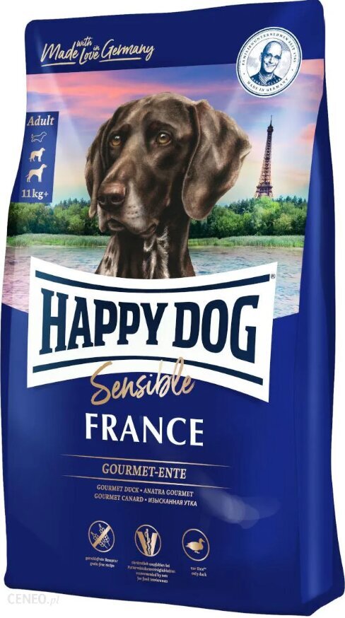 Happy Dog Supreme Francja vidutinių ir didelių veislių šunims su antiena, 4 kg цена и информация | Sausas maistas šunims | pigu.lt