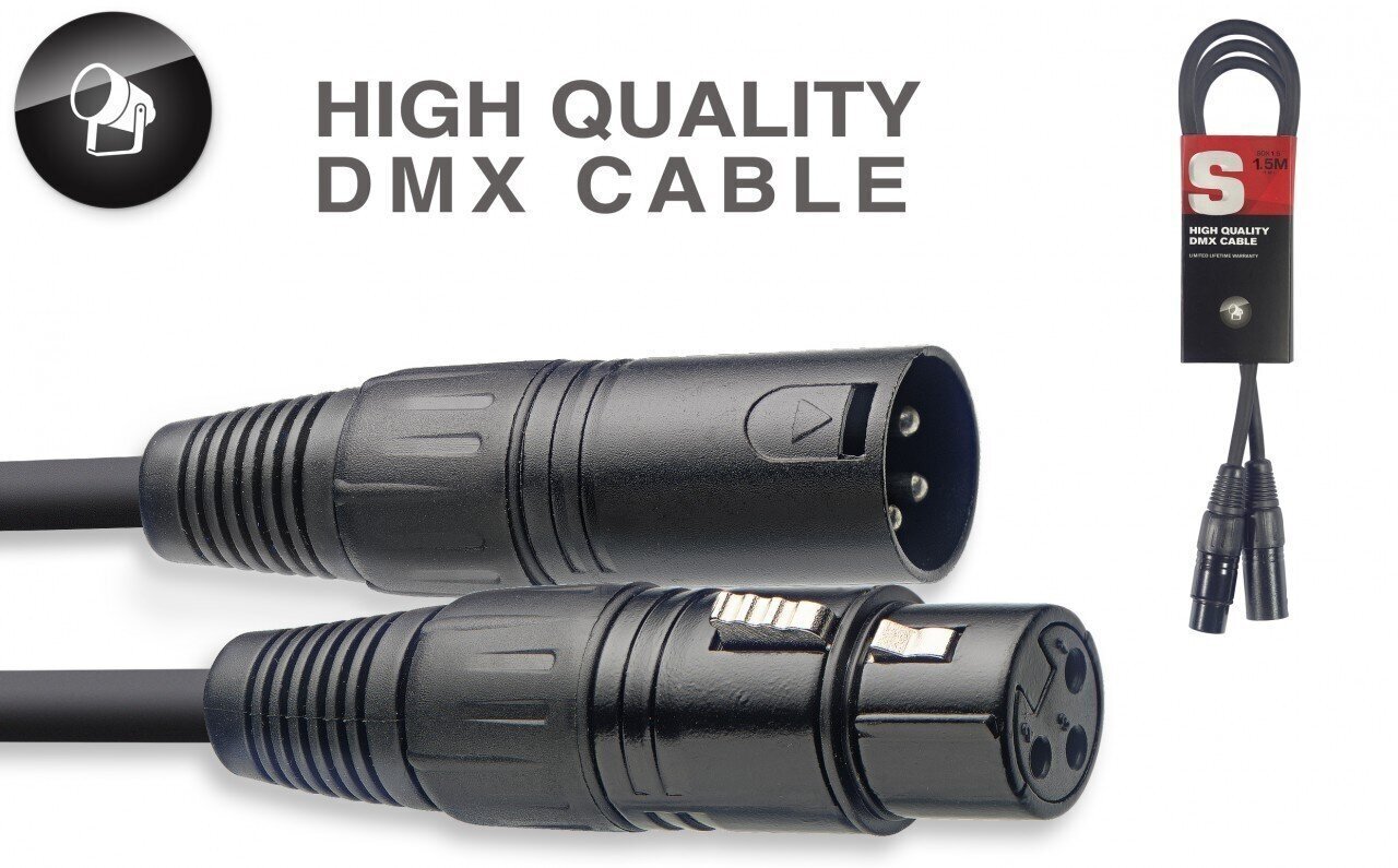 DMX kabelis Stagg XLR/f - XLR/m 1.5m kaina ir informacija | Kabeliai ir laidai | pigu.lt