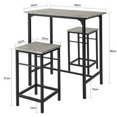 Комплект для столовой SoBuy OGT10-HG, серый/черный цена и информация | Комплекты мебели для столовой | pigu.lt