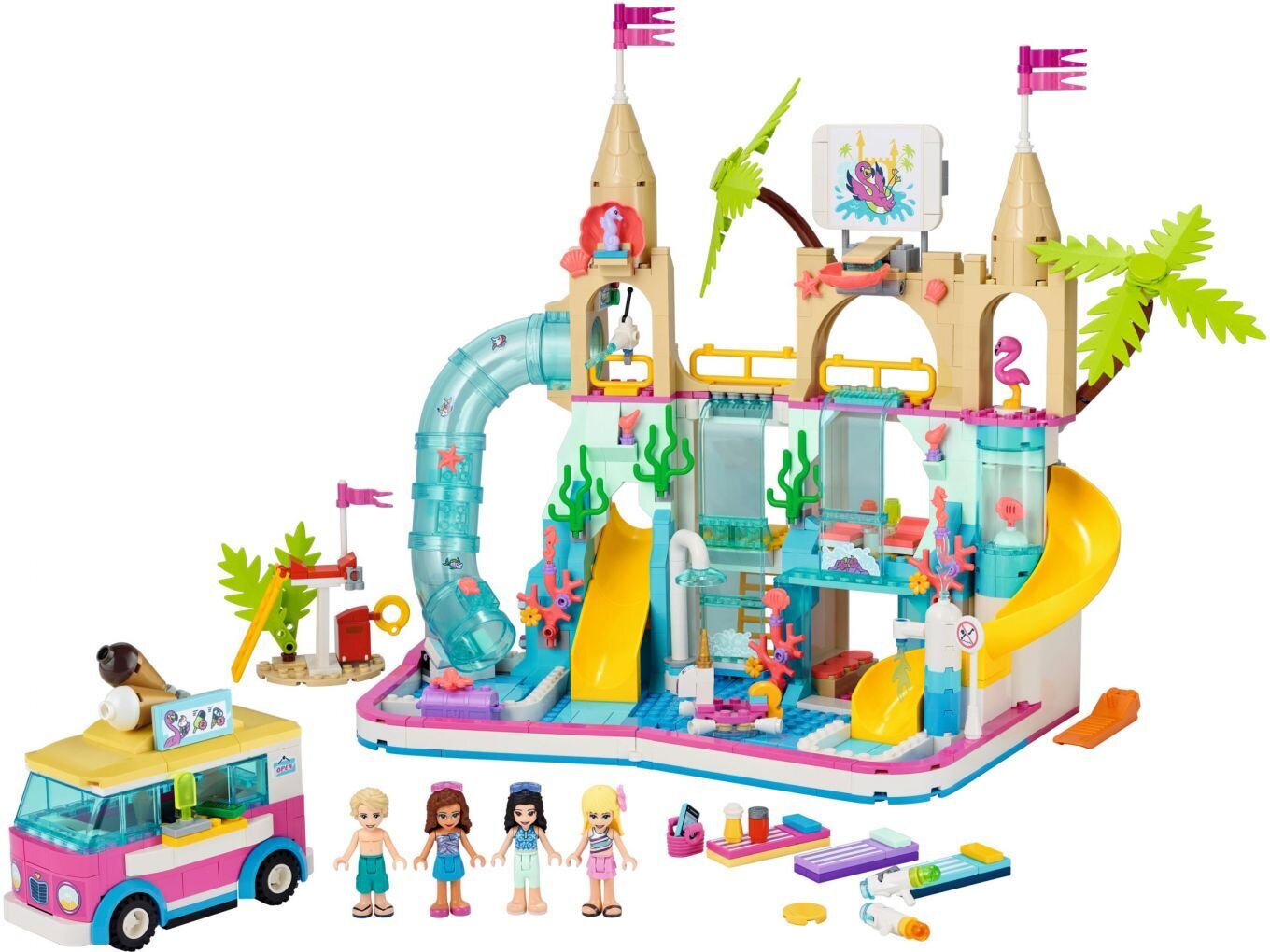 41430 LEGO® Friends Vasaros pramogų vandens parkas kaina ir informacija | Konstruktoriai ir kaladėlės | pigu.lt